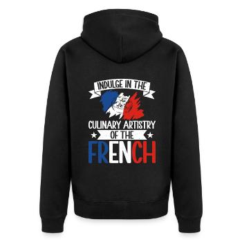 Cadeaux de cuisine française - Veste à capuche bio Premium Unisexe - noir - Dos - Nico (187cm)