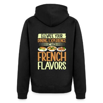 Cadeaux culinaires français - Veste à capuche bio Premium Unisexe - noir - Dos - Nico (187cm)