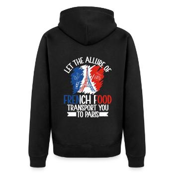 Cadeaux de cuisine française - Veste à capuche bio Premium Unisexe - noir - Dos - Nico (187cm)