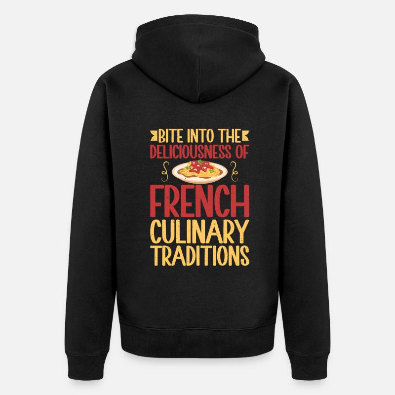 Cadeaux culinaires français - Veste à capuche bio Premium Unisexe - noir