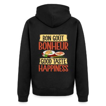 Cadeaux de cuisine française - Veste à capuche bio Premium Unisexe - noir - Dos - Nico (187cm)