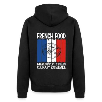 Cadeaux de cuisine française - Veste à capuche bio Premium Unisexe - noir - Dos - Nico (187cm)