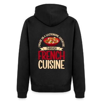 Cadeaux culinaires français - Veste à capuche bio Premium Unisexe - noir - Dos - Nico (187cm)