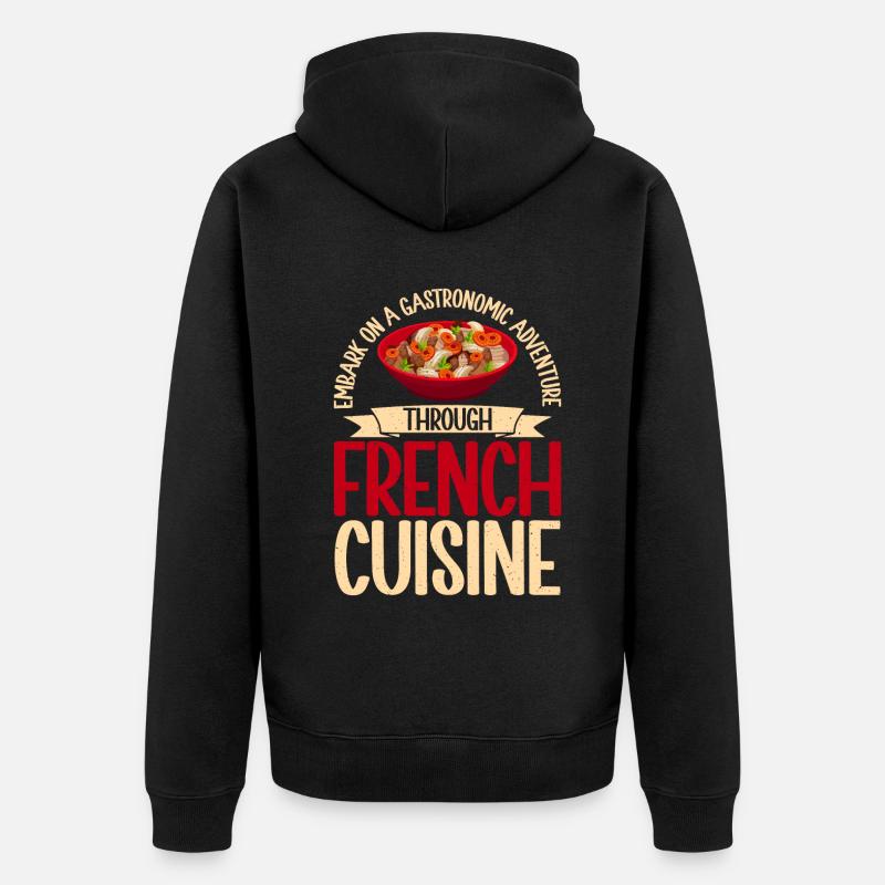 Cadeaux culinaires français - Veste à capuche bio Premium Unisexe - noir