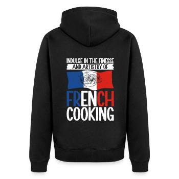 Cadeaux de cuisine française - Veste à capuche bio Premium Unisexe - noir - Dos - Nico (187cm)