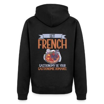 Cadeaux culinaires français - Veste à capuche bio Premium Unisexe - noir - Dos - Nico (187cm)