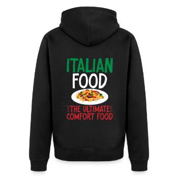 Italian Food Gifts - Unisex Premium Bio Zip Hoodie - Schwarz - Hinten - Nico (187cm)