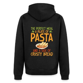 Italian Food Gifts - Unisex Premium Bio Zip Hoodie - Schwarz - Hinten - Nico (187cm)