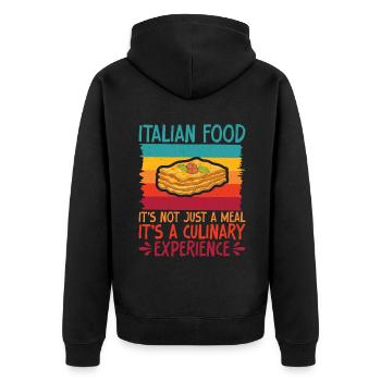 Cadeaux de cuisine italienne - Veste à capuche bio Premium Unisexe - noir - Dos - Nico (187cm)