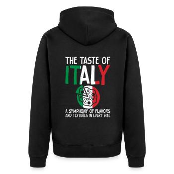 Italian Food Gifts - Unisex Premium Bio Zip Hoodie - Schwarz - Hinten - Nico (187cm)