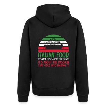 Italian Food Gifts - Unisex Premium Bio Zip Hoodie - Schwarz - Hinten - Nico (187cm)