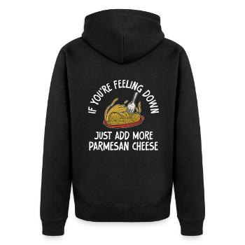 Cadeaux de cuisine italienne - Veste à capuche bio Premium Unisexe - noir - Dos - Nico (187cm)