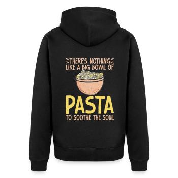Cadeaux de cuisine italienne - Veste à capuche bio Premium Unisexe - noir - Dos - Nico (187cm)