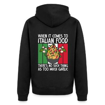 Italian Food Gifts - Unisex Premium Bio Zip Hoodie - Schwarz - Hinten - Nico (187cm)