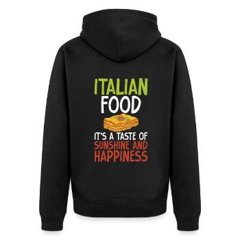 Italian Food Gifts - Unisex Premium Bio Zip Hoodie - Schwarz - Hinten - Nico (187cm)