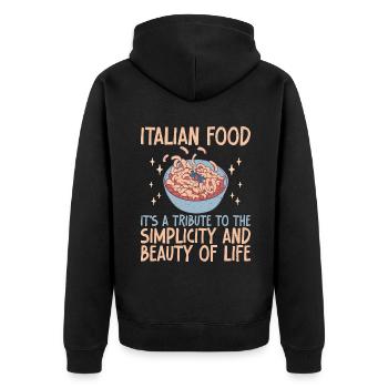 Cadeaux de cuisine italienne - Veste à capuche bio Premium Unisexe - noir - Dos - Nico (187cm)