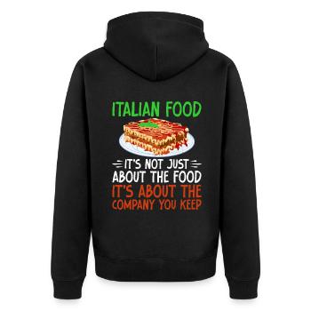 Italian Food Gifts - Unisex Premium Bio Zip Hoodie - Schwarz - Hinten - Nico (187cm)