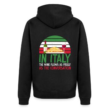 Italian Food Gifts - Unisex Premium Bio Zip Hoodie - Schwarz - Hinten - Nico (187cm)
