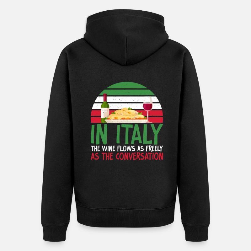 Cadeaux de cuisine italienne - Veste à capuche bio Premium Unisexe - noir