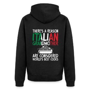 Cadeaux de cuisine italienne - Veste à capuche bio Premium Unisexe - noir - Dos - Nico (187cm)
