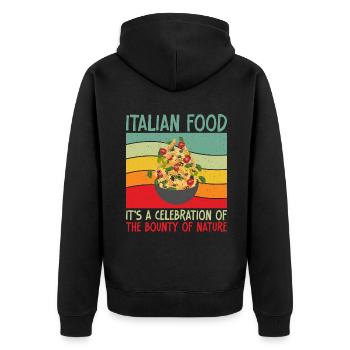 Italian Food Gifts - Unisex Premium Bio Zip Hoodie - Schwarz - Hinten - Nico (187cm)