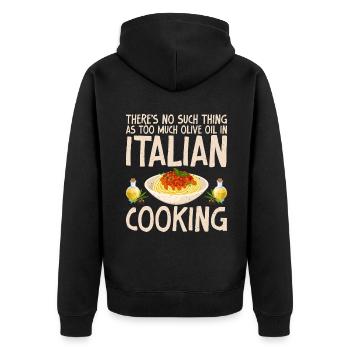 Cadeaux de cuisine italienne - Veste à capuche bio Premium Unisexe - noir - Dos - Nico (187cm)