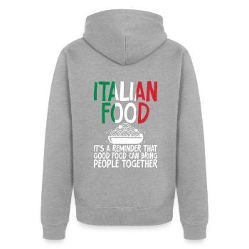 Italian Food Gifts - Unisex Premium Bio Zip Hoodie - Grau meliert - Hinten - Nico (187cm)