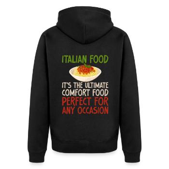 Cadeaux de cuisine italienne - Veste à capuche bio Premium Unisexe - noir - Dos - Nico (187cm)