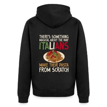 Cadeaux de cuisine italienne - Veste à capuche bio Premium Unisexe - noir - Dos - Nico (187cm)