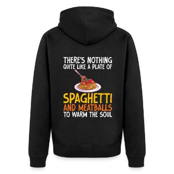 Italian Food Gifts - Unisex Premium Bio Zip Hoodie - Schwarz - Hinten - Nico (187cm)