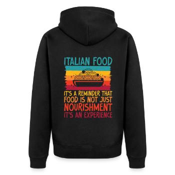 Italian Food Gifts - Unisex Premium Bio Zip Hoodie - Schwarz - Hinten - Nico (187cm)