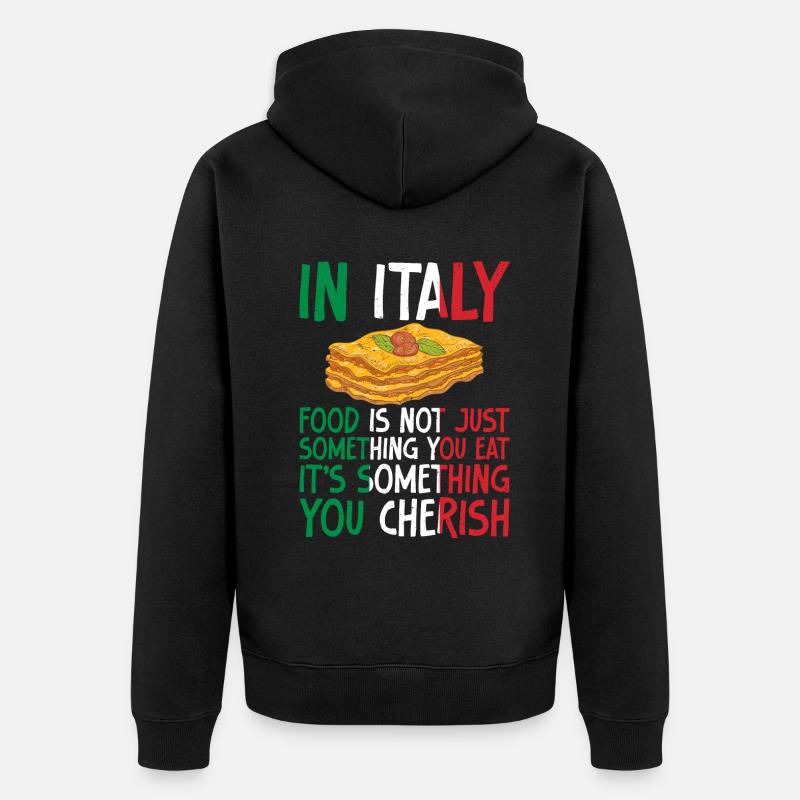 Cadeaux de cuisine italienne - Veste à capuche bio Premium Unisexe - noir