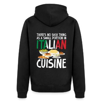 Italian Food Gifts - Unisex Premium Bio Zip Hoodie - Schwarz - Hinten - Nico (187cm)