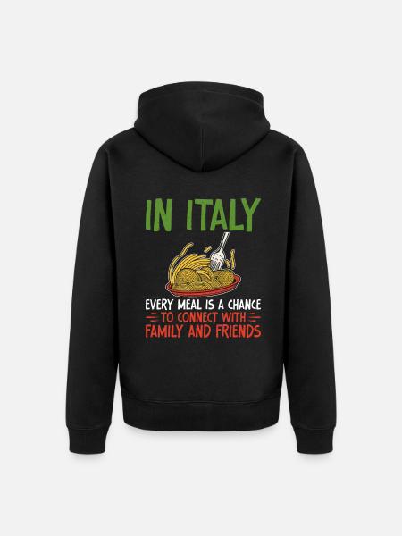 Cadeaux de cuisine italienne - Veste à capuche bio Premium Unisexe - noir
