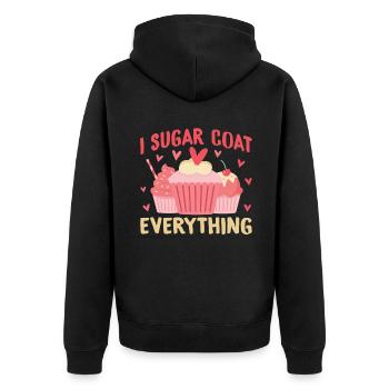 Cake Lover Cake Gift - Unisex Premium Organic Zip Hoodie - black - Back - Nico (187cm)