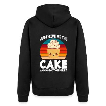 Cadeau de gâteau d’amant de gâteau - Veste à capuche bio Premium Unisexe - noir - Dos - Nico (187cm)