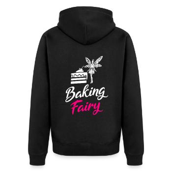 Cake Lover Cake Gift - Unisex Premium Organic Zip Hoodie - black - Back - Nico (187cm)