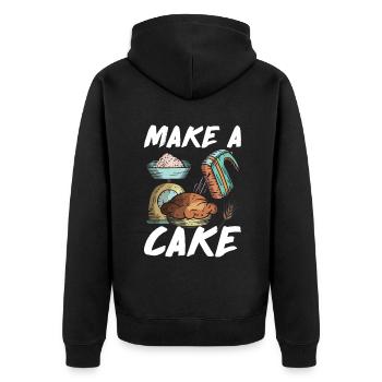 Cake Lover Cake Gift - Unisex Premium Organic Zip Hoodie - black - Back - Nico (187cm)