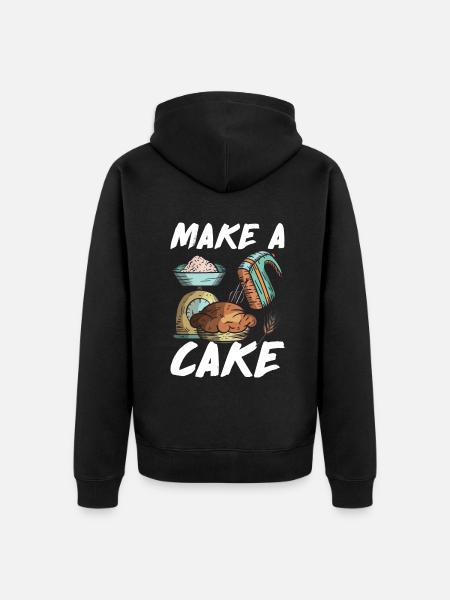 Cake Lover Cake Gift - Unisex Premium Organic Zip Hoodie - black