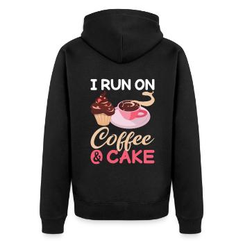 Cake Lover Cake Gift - Unisex Premium Organic Zip Hoodie - black - Back - Nico (187cm)