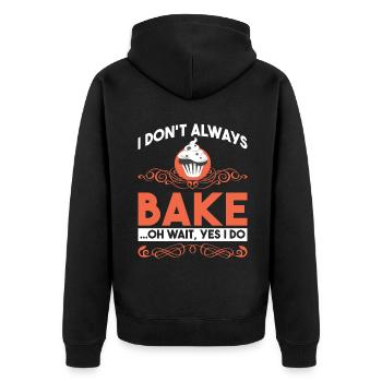 Cake Lover Cake Gift - Unisex Premium Organic Zip Hoodie - black - Back - Nico (187cm)