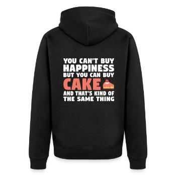 Cake Lover Cake Gift - Unisex Premium Organic Zip Hoodie - black - Back - Nico (187cm)