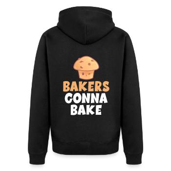 Cake Lover Cake Gift - Unisex Premium Organic Zip Hoodie - black - Back - Nico (187cm)