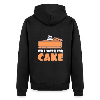 Cake Lover Cake Gift - Unisex Premium Organic Zip Hoodie - black - Back - Nico (187cm)