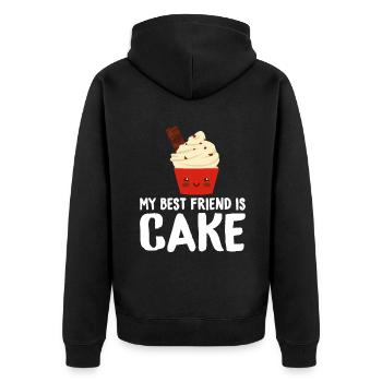 Cake Lover Cake Gift - Unisex Premium Organic Zip Hoodie - black - Back - Nico (187cm)