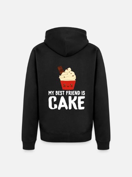 Cake Lover Cake Gift - Unisex Premium Organic Zip Hoodie - black