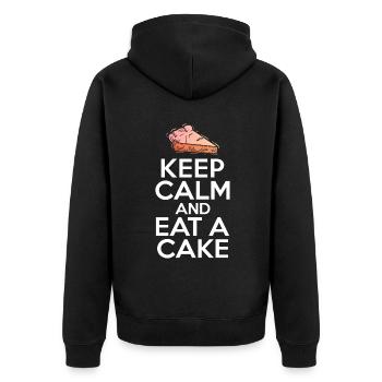 Cake Lover Cake Gift - Unisex Premium Organic Zip Hoodie - black - Back - Nico (187cm)