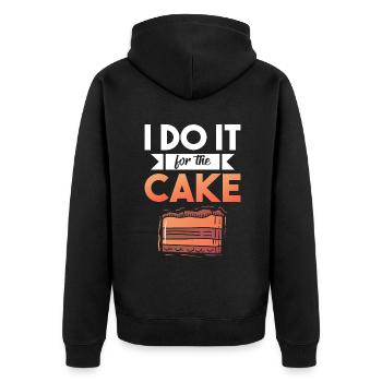 Gâteau d’amoureux des gâteaux - Veste à capuche bio Premium Unisexe - noir - Dos - Nico (187cm)