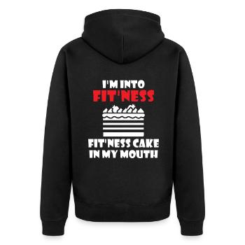 Cake Lover Cake Gift - Unisex Premium Organic Zip Hoodie - black - Back - Nico (187cm)