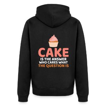 Cake Lover Cake Gift - Unisex Premium Organic Zip Hoodie - black - Back - Nico (187cm)